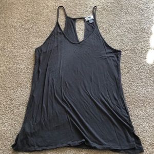 Gray tank top with keyhole back